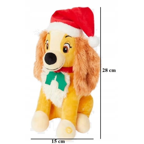 Maskotka Disney Zakochany Kundel w czapce światecznej z dżwiekami 30 cm