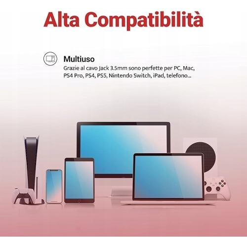 Słuchawki przewodowe nauszne regulowane białe miękkie 46 PULSAR na prezent