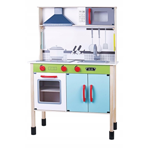 DREWNIANY BLENDER DLA DZIECI AKCESORIA KUCHENNE MINI MATTERS BLUE-GREY FSC