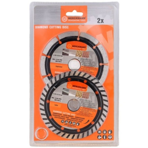 Tarcze diamentowe Werckmann 2 sztuki segmentowe i turbo 125 mm Mocne