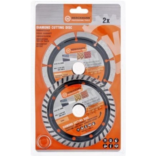 Tarcze diamentowe Werckmann 2 sztuki segmentowe i turbo 125 mm Mocne