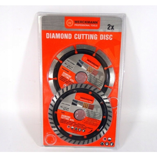 Tarcze diamentowe Werckmann 2 sztuki segmentowe i turbo 125 mm Mocne