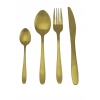 Komplet 16 klasycznych sztućców matowe złoto GLAMOUR dla 4 osób HOME DECOR