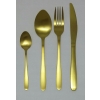 Komplet 16 klasycznych sztućców matowe złoto GLAMOUR dla 4 osób HOME DECOR
