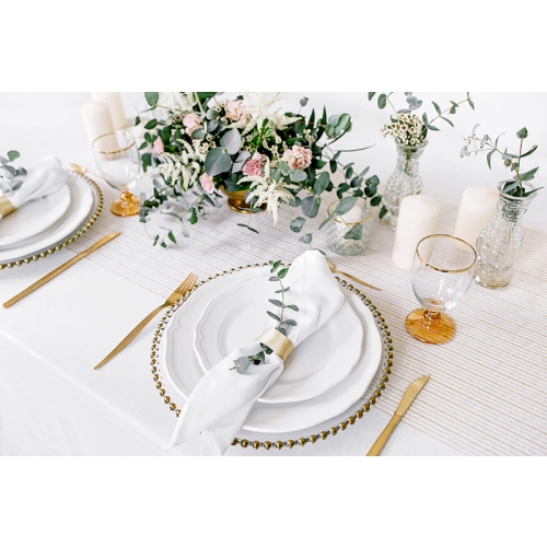 Komplet 16 klasycznych sztućców matowe złoto GLAMOUR dla 4 osób HOME DECOR