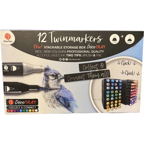 DECOTRAY PODWÓJNE TWIN MARKERY 12 SZTUK GRANATOWE GG1 - GG3