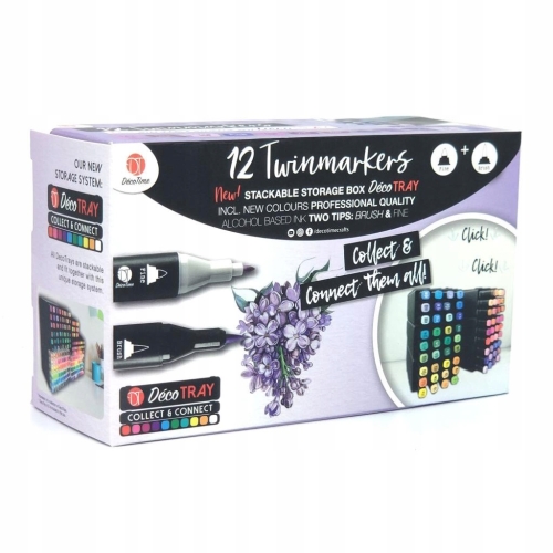 DECOTRAY PODWÓJNE TWIN MARKERY 12 SZTUK GRANATOWE GG1 - GG3