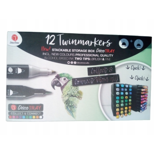 DECOTRAY PODWÓJNE TWIN MARKERY 12 SZTUK GRANATOWE GG1 - GG3