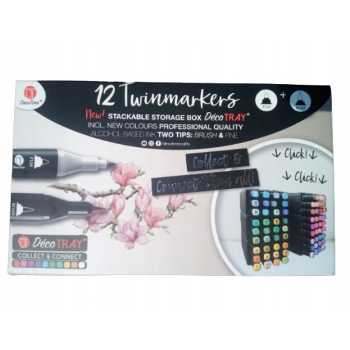 DECOTRAY PODWÓJNE TWIN MARKERY 12 SZTUK GRANATOWE GG1 - GG3