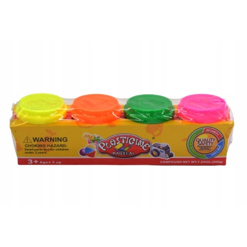 MASA PLASTYCZNA CREATIVE KIDS 4 kolory ciastolina DIY + wieczko z foremką