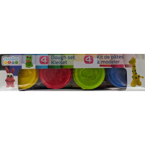 MASA PLASTYCZNA CREATIVE KIDS 4 kolory ciastolina DIY + wieczko z foremką