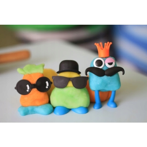 MASA PLASTYCZNA CREATIVE KIDS 4 kolory ciastolina DIY + wieczko z foremką