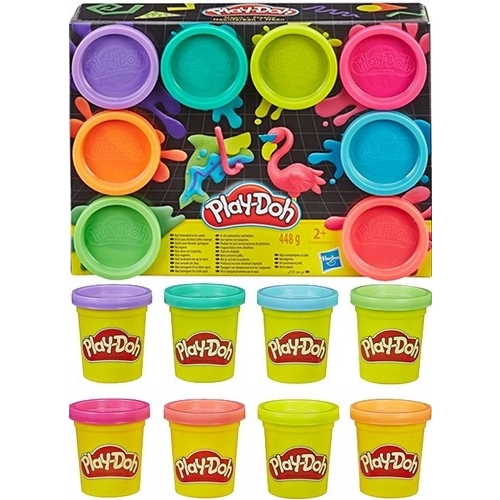 PLAY-DOH CIASTOLINA Zestaw Neonowy 8 tubek E5063 MIX KOLORÓW NA PREZENT