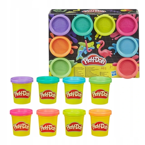 PLAY-DOH CIASTOLINA Zestaw Neonowy 8 tubek E5063 MIX KOLORÓW NA PREZENT
