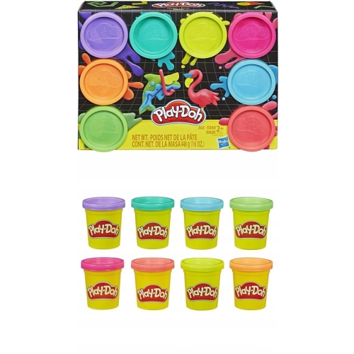 PLAY-DOH CIASTOLINA Zestaw Neonowy 8 tubek E5063 MIX KOLORÓW NA PREZENT