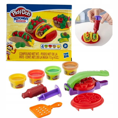 CIASTOLINA Play-Doh KUCHNIA TACO ZESTAW E7447 4 MIX TUBY DO SUPER ZABAWY