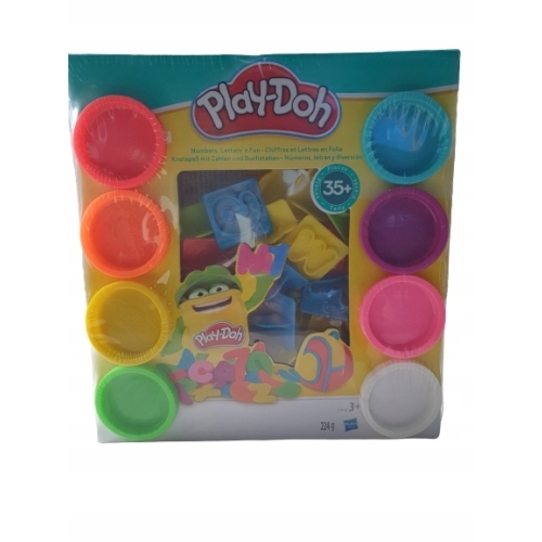 PLAY-DOH ciastolina LITERY CYFERKI 8 TUBEK MIX KOLORÓW DO ZABAWY DLA DZIECI