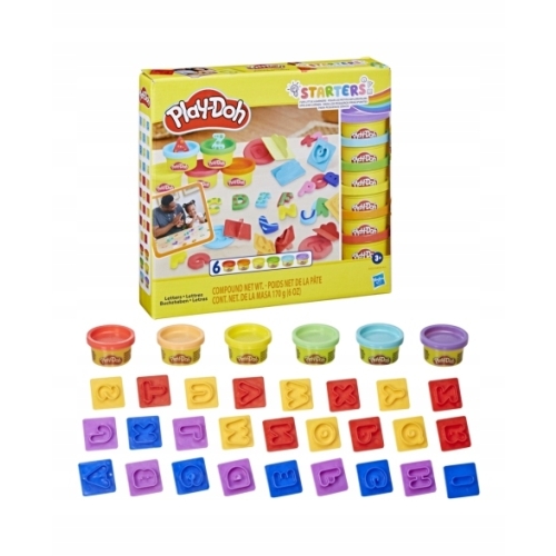 Ciastolina Play-Doh Starters NAUKA LITERKI ALFABET 6 Tubek HASBRO E8532