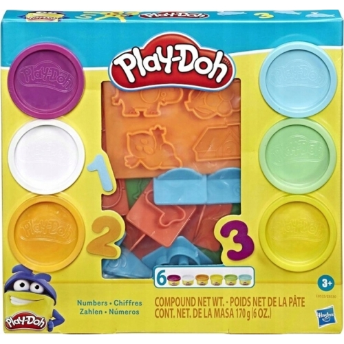 Ciastolina Play-Doh Hasbro do nauki liczenia Cyferki 6 tubek Foremki E5833