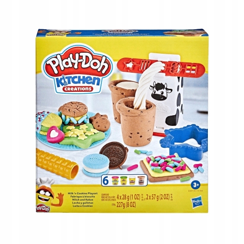 PLAY-DOH Ciastolina MLECZNE CIASTECZKA HASBRO+6 TUB I AKCESORIA DUŻY ZESTAW
