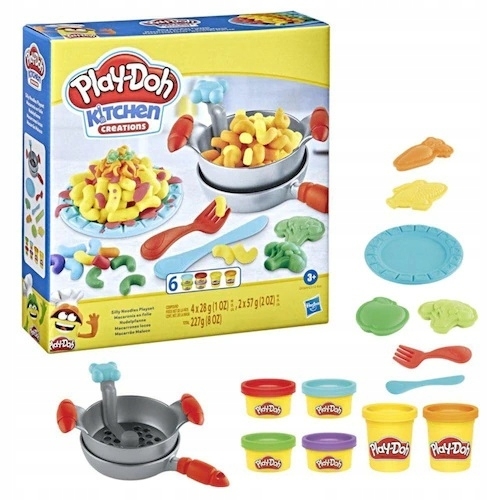 PLAY-DOH Ciastolina PATELNIA Z MAKARONEM HASBRO E9369 AKCESORIA + 6 KOLORÓW