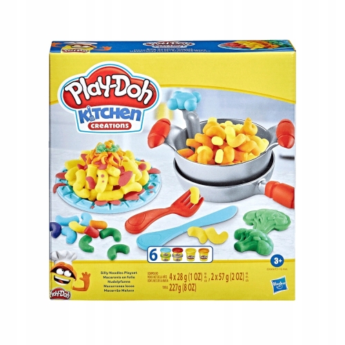 PLAY-DOH Ciastolina PATELNIA Z MAKARONEM HASBRO E9369 AKCESORIA + 6 KOLORÓW
