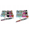 ZESTAW WŁÓCZEK BROKATOWYCH COTTON 6 KOLORÓW 24 SZT + 2X SZYDEŁKA BIG PAKA