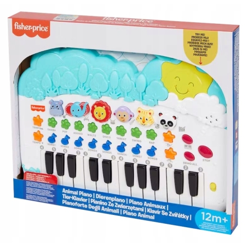 PIANINKO INTERAKTYWNE ZE ZWIERZĄTKAMI FISHER PRICE ZABAWKA wym. 30x35cm