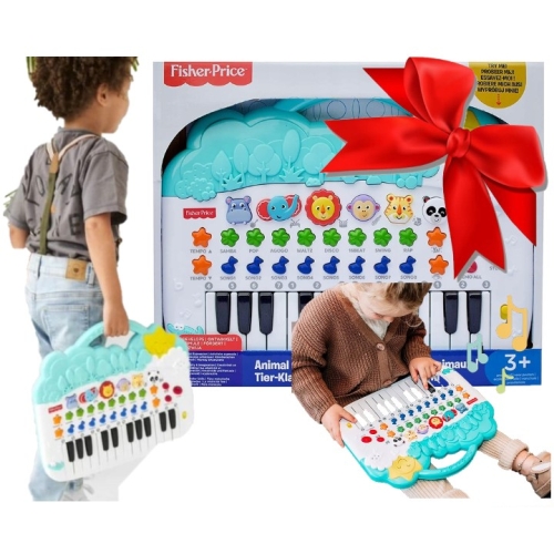PIANINKO INTERAKTYWNE ZE ZWIERZĄTKAMI FISHER PRICE ZABAWKA wym. 30x35cm