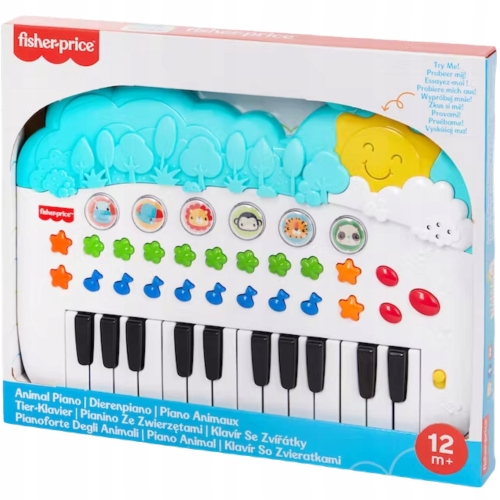 PIANINKO INTERAKTYWNE ZE ZWIERZĄTKAMI FISHER PRICE ZABAWKA wym. 30x35cm