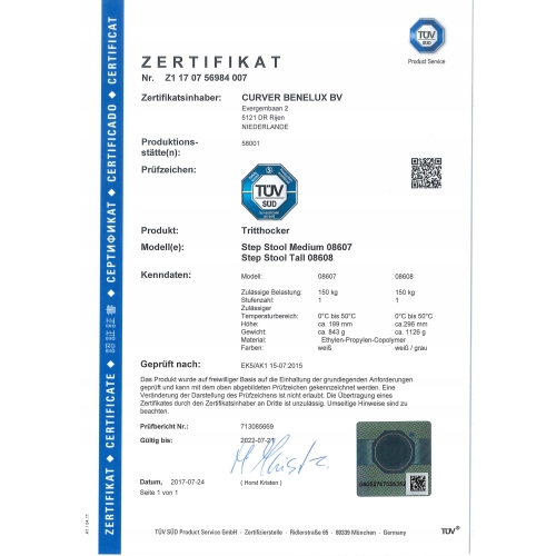 STOPIEŃ SCHODEK PRZYCZEPA STABILNY CURVER BIAŁY wys. 43,7 x 33,7 x 19,9 cm