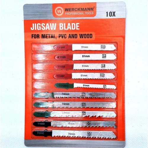 Zestaw 10 x Brzeszczot Metal PVC Drewno Wyrzynarki Piły Werckmann