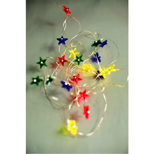 LAMPKI CHOINKOWE 20LED KOLOROWE GWIAZDKI ŚWIĄTECZNA DEKORACJA CHRISTMAS O70