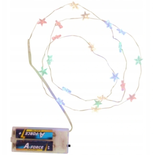 LAMPKI CHOINKOWE 20LED KOLOROWE GWIAZDKI ŚWIĄTECZNA DEKORACJA CHRISTMAS O70