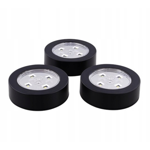 Lampka LAMPKI LED push meblowe dotykowe do szafy Zestaw 3 szt CZARNE