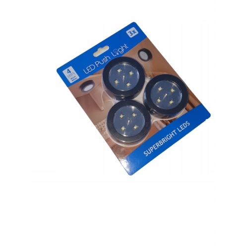Lampka LAMPKI LED push meblowe dotykowe do szafy Zestaw 3 szt CZARNE
