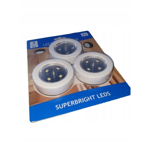 Lampka LAMPKI LED push meblowe dotykowe do szafy Zestaw 3 szt BIAŁE