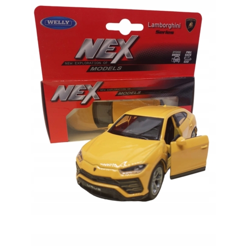 LAMBORGHINI URUS KOLEKCJONERSKI METALOWY MODEL SAMOCHODU WELLY 1.34 ŻÓŁTY