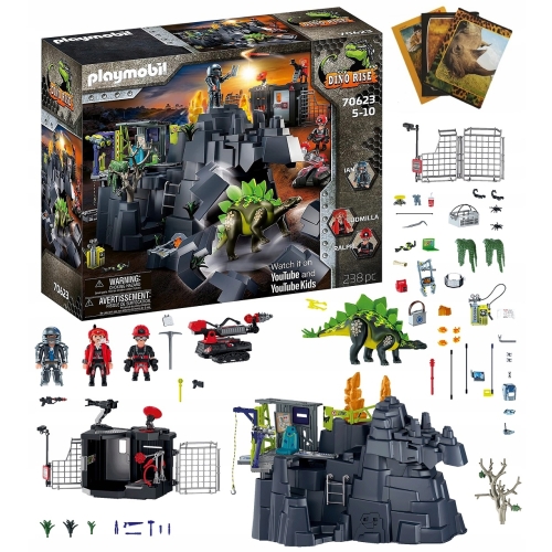 DUŻY Zestaw KLOCKI PLAYMOBIL Dino Rock 242 elementy PREZENT DLA dzieci