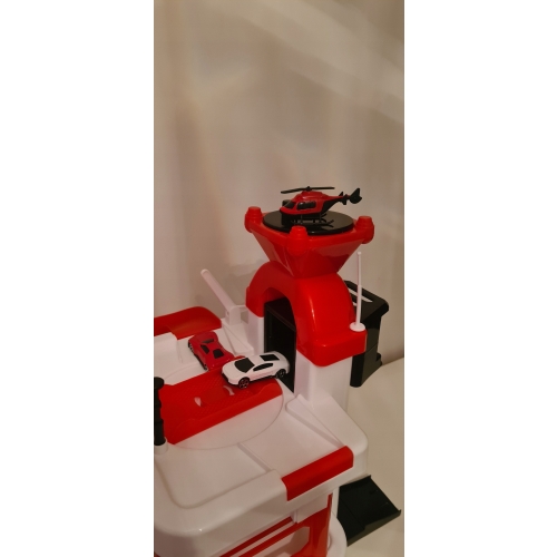 OGROMNA 8 x 19.4 x 43 cm Remiza strażacka Winda Rampy Teamsterz 3 Pojazdy