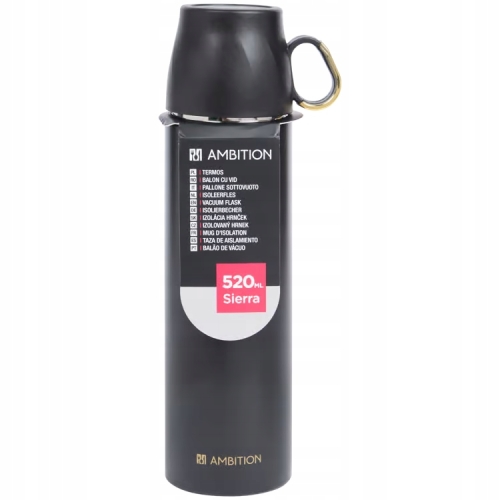 TERMOS METALOWY kubek do picia HOLD/COLD 520ml Sierra Czarny Black Ambition