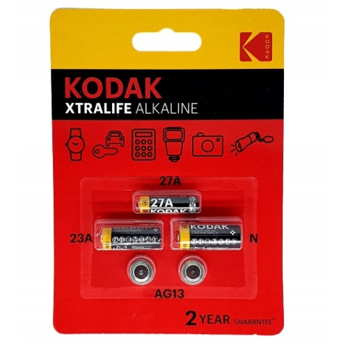 Zestaw Bateria alkaliczna XTRALIFE Kodak 27A 23A N AG13 BLISTER 5 sztuk