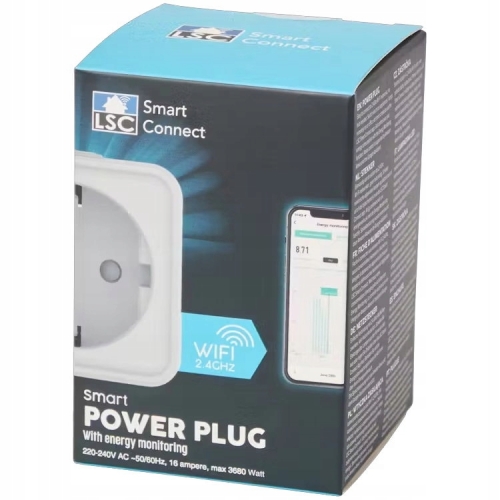 Gniazdko prądowe elektryczne wtyczka LSC Smart WiFi zdalne sterowanie
