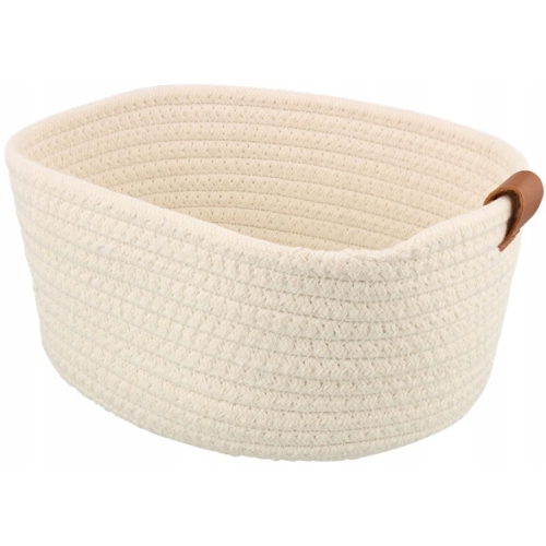 Koszyk do przechowywania bawełniany pleciony czarny styl boho 22x16x11cm 62