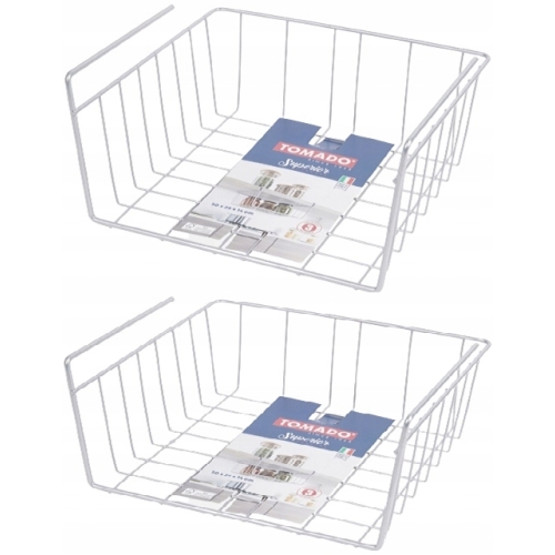2 x KOSZ KOSZYK METALOWY PODWIESZANY ORGANIZER POD PÓŁKĘ 30 X 26 X 14CM S