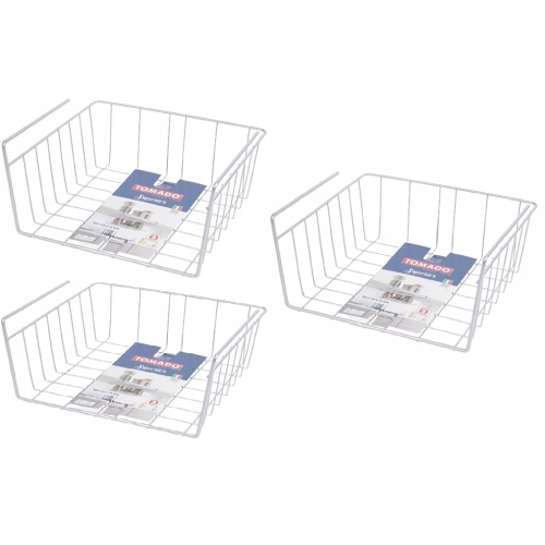 3 X KOSZYK KOSZ METALOWY ORGANIZER PODWIESZANY POD PÓŁKĘ DODATKOWA PÓŁKA