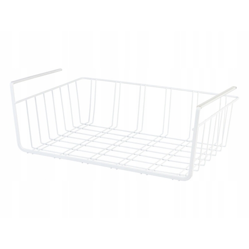 Kosz podwieszany półka organizer 30 x 14 x 26 cm dodatkowa półka srebrny