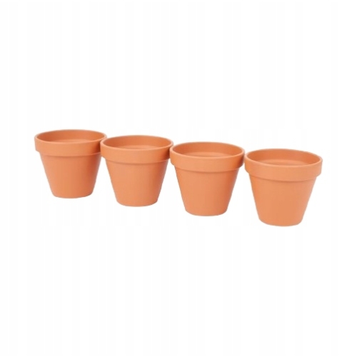 Zestaw doniczek z terakoty do siewu i uprawy roślin 4 szt x 12cm NATURALNE