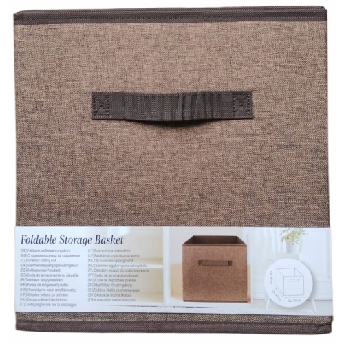 Składany kosz do przechowywania Home Accents organizer 30x30x30 cm Brązowy