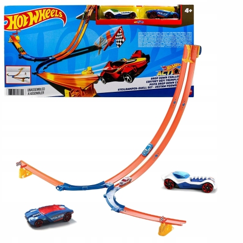 HOT WHEELS ZESTAW TORÓW PODWÓJNY ZJAZD 2 AUTKA DNR54 NA PREZENT DLA DZIECI